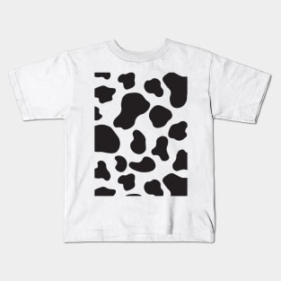 Cow Print, Cow Dots, Black And White Animal Pattern Kids T-Shirt